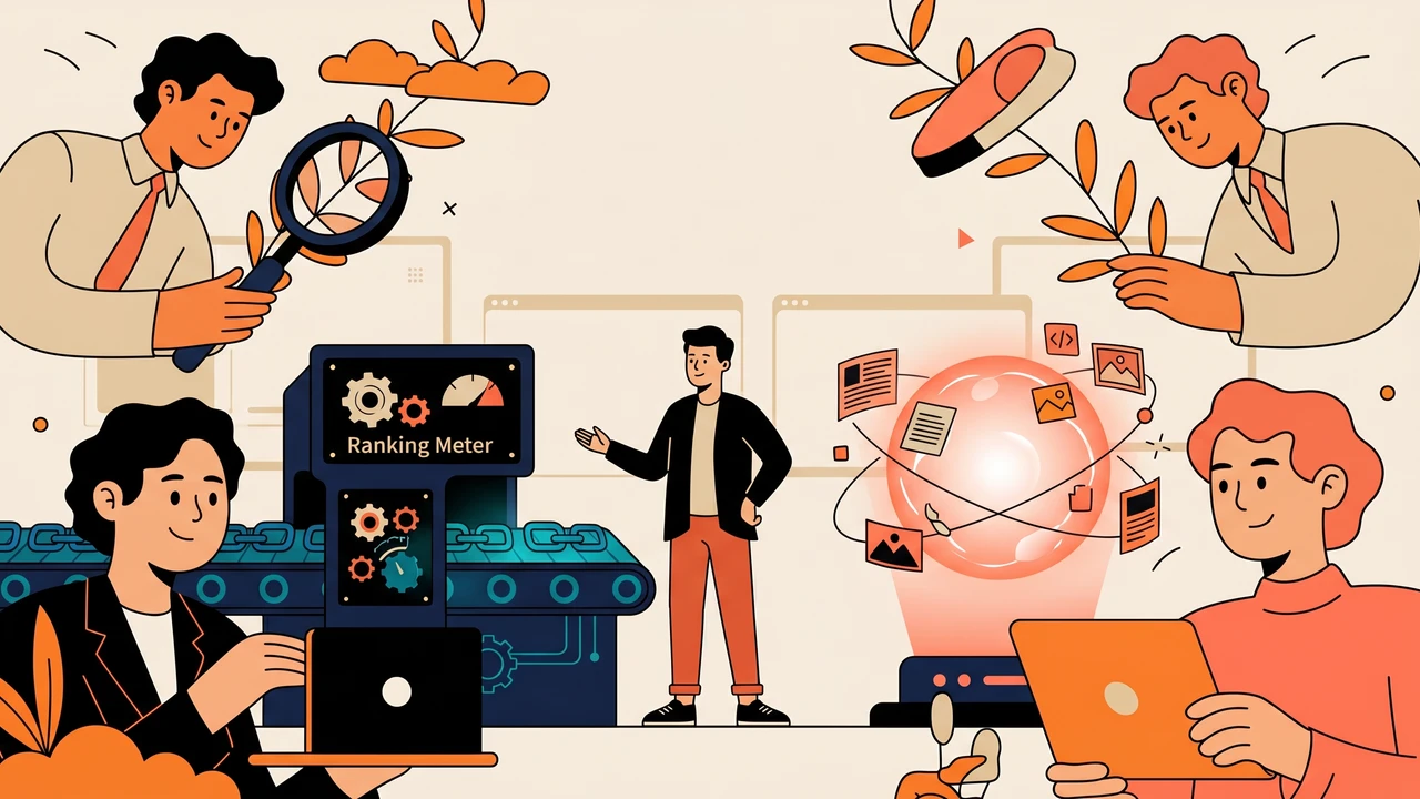 subscribe platform — Illustration contrasting traditional SEO ranking mechanics with GEO synthesis engine optimization